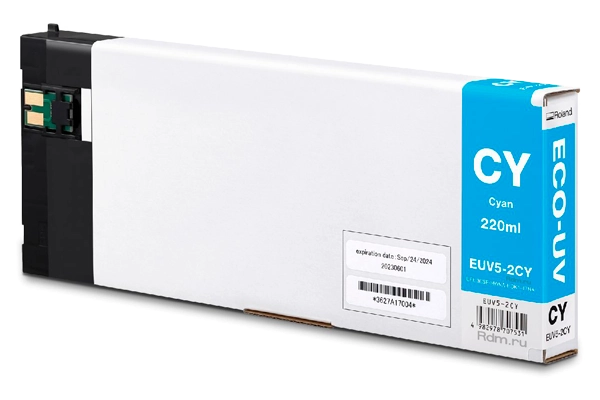EUV5-2CY, 220мл, картридж Cyan, уф-чернила Roland ECO-UV5