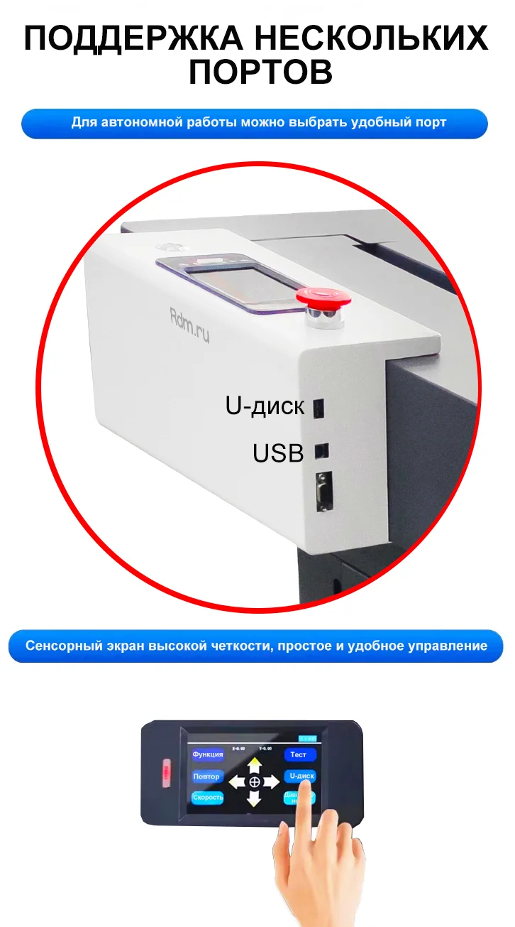 7090E планшетный режущий плоттер с сенсорным пультом управления и несколькими портами для передачи данных