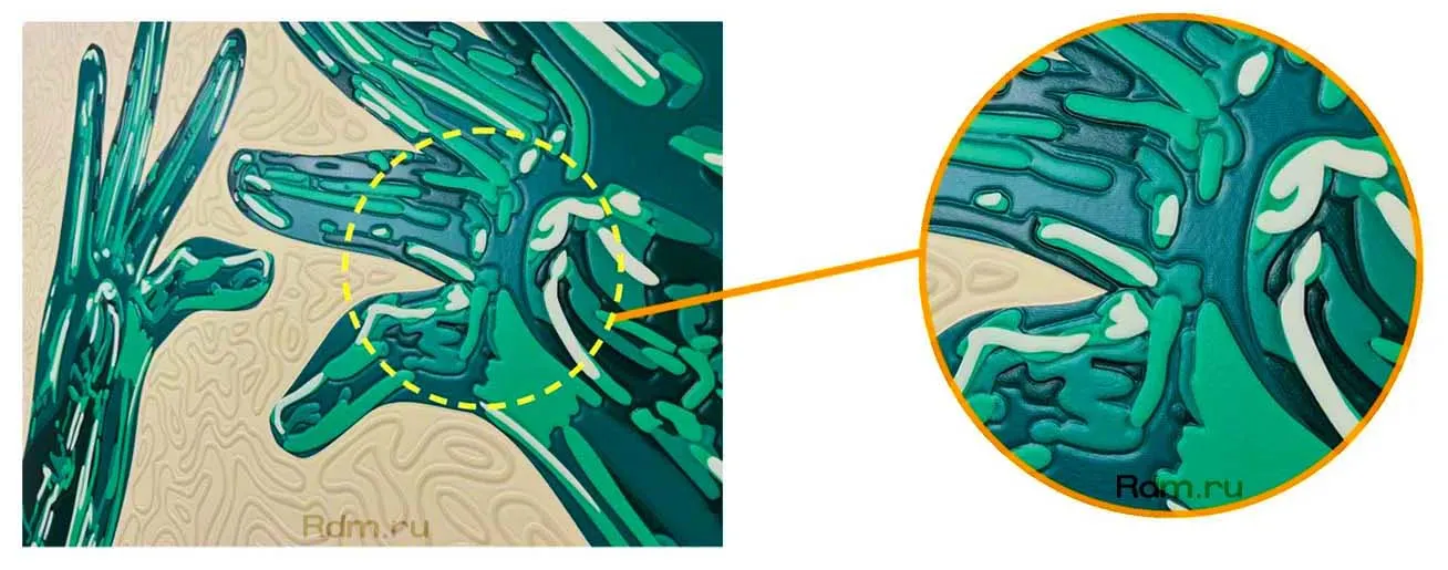 Эффекты текстуры, напечатанные с использованием технологии DIMENSE принтером Roland DA-640