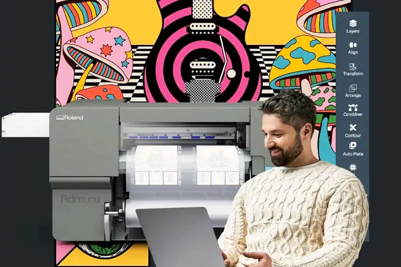 Roland DG Connect Designer и DTF принтер/каттер BY2-20
