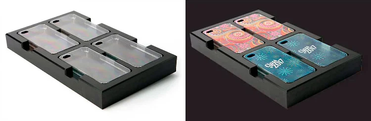 Специальная оснастка для многотиражной уф печати на чехлах для iPhone