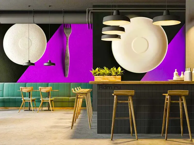 Уникальные обои для ресторанов и кафе печатают принтеры Roland DG